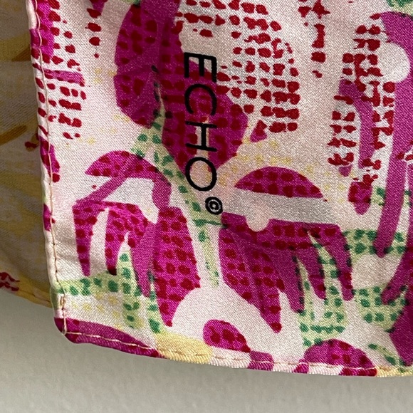 Echo colourful square silk scarf - Picture 4 of 11